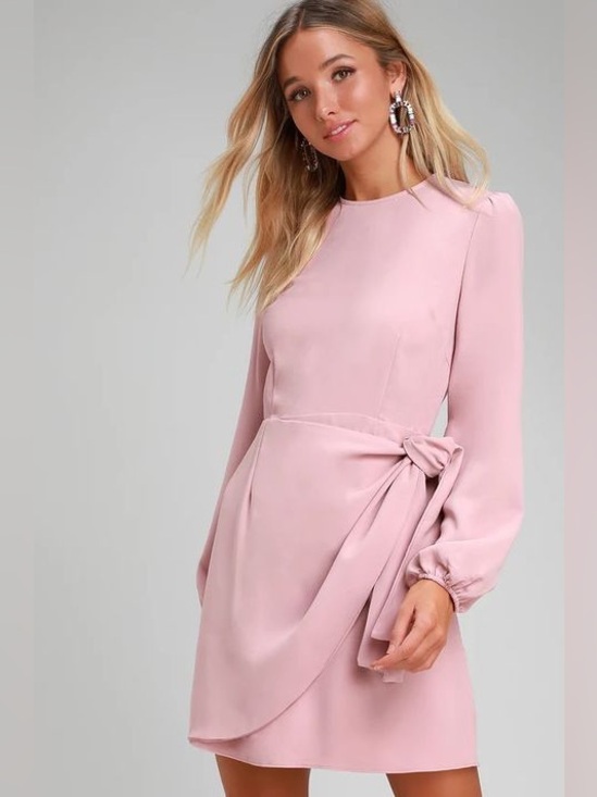 FARROW Dresses & Skirts - Farrow Knot Front Long Sleeve Mini Dress
